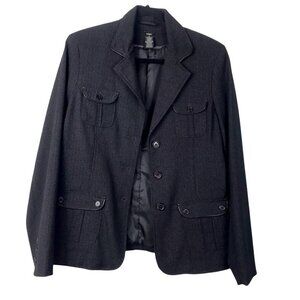 Timeless Neutral Haggar Black Single Breasted Blazer jacket Women  Size 8